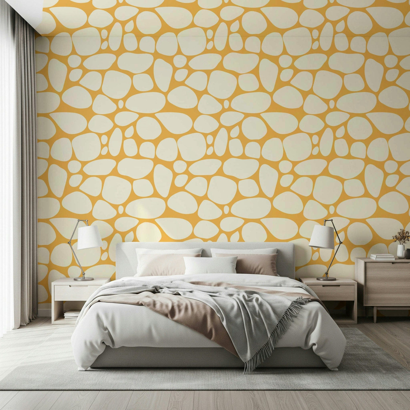 Pebble Pattern wallpaper for walls, organic stone design.