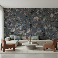 Tile wallpaper, natural stone mosaic, striking wall decoration.