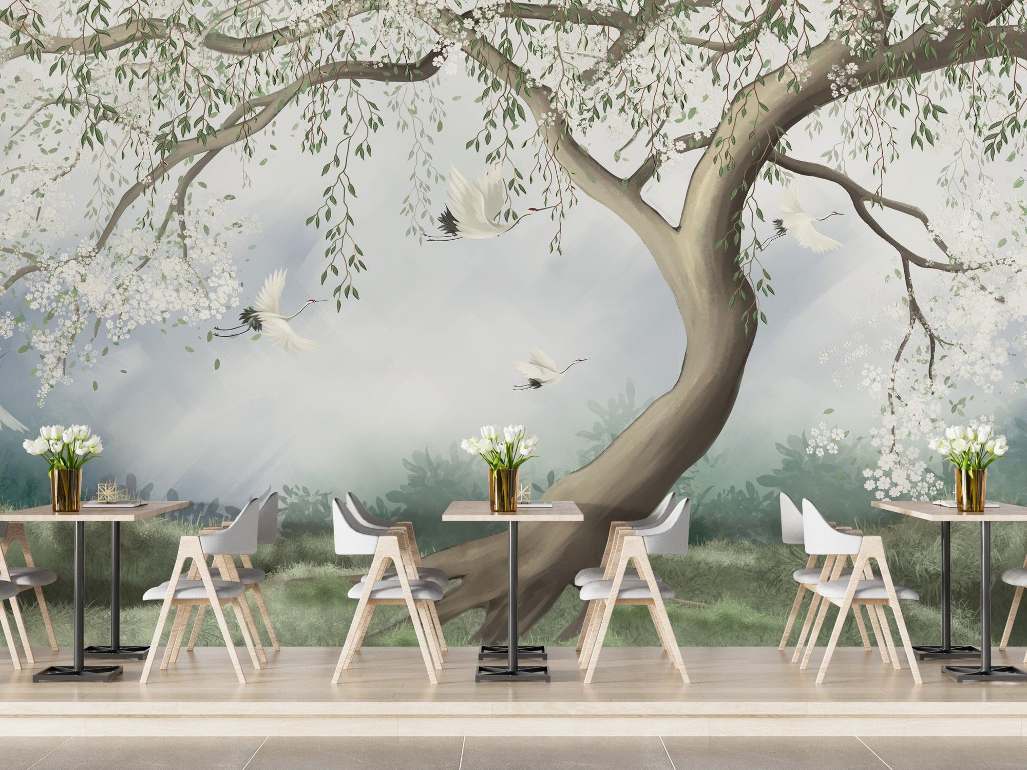 Peel and stick foggy forest wallpaper
A110