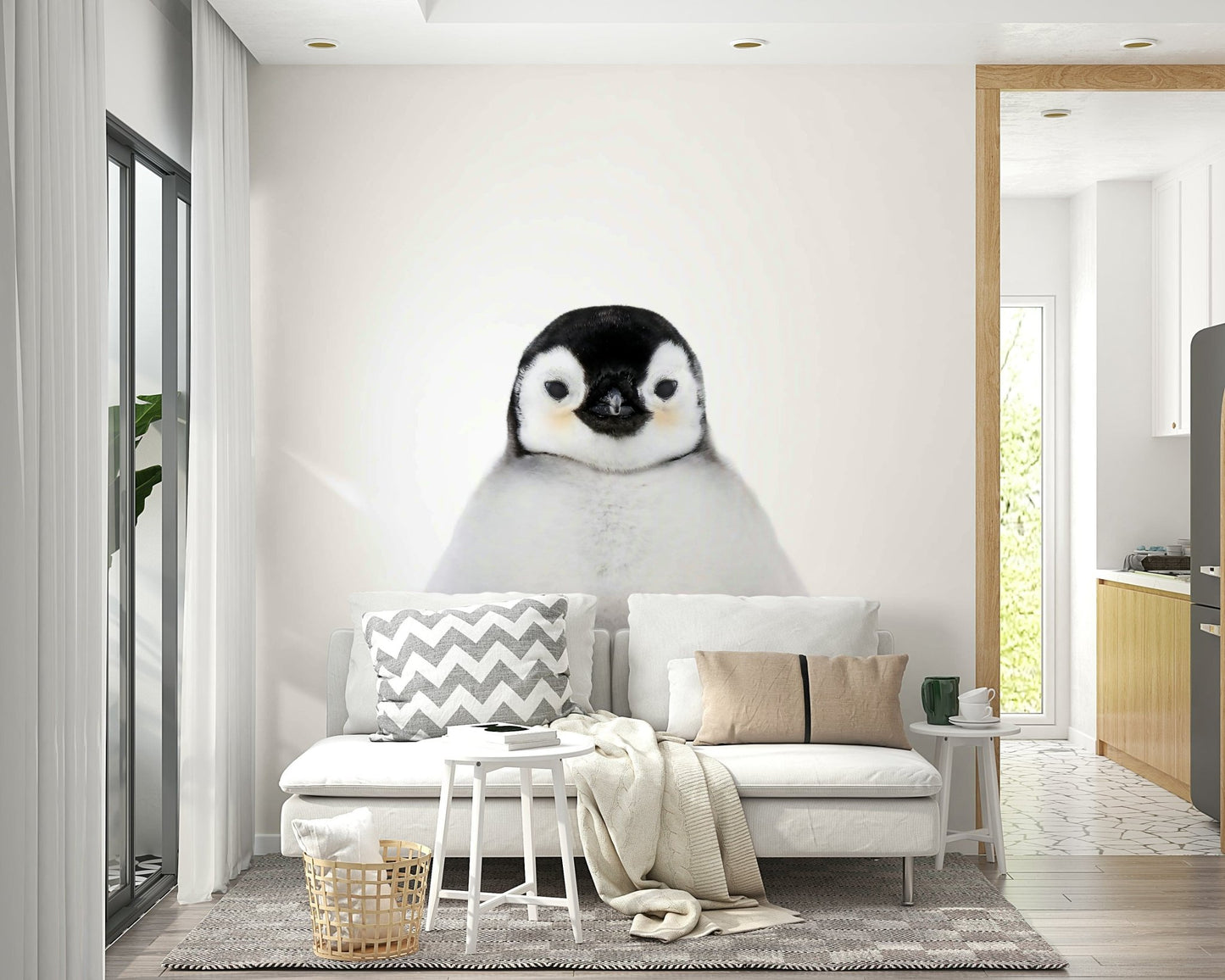 Fluffy emperor penguin chick

