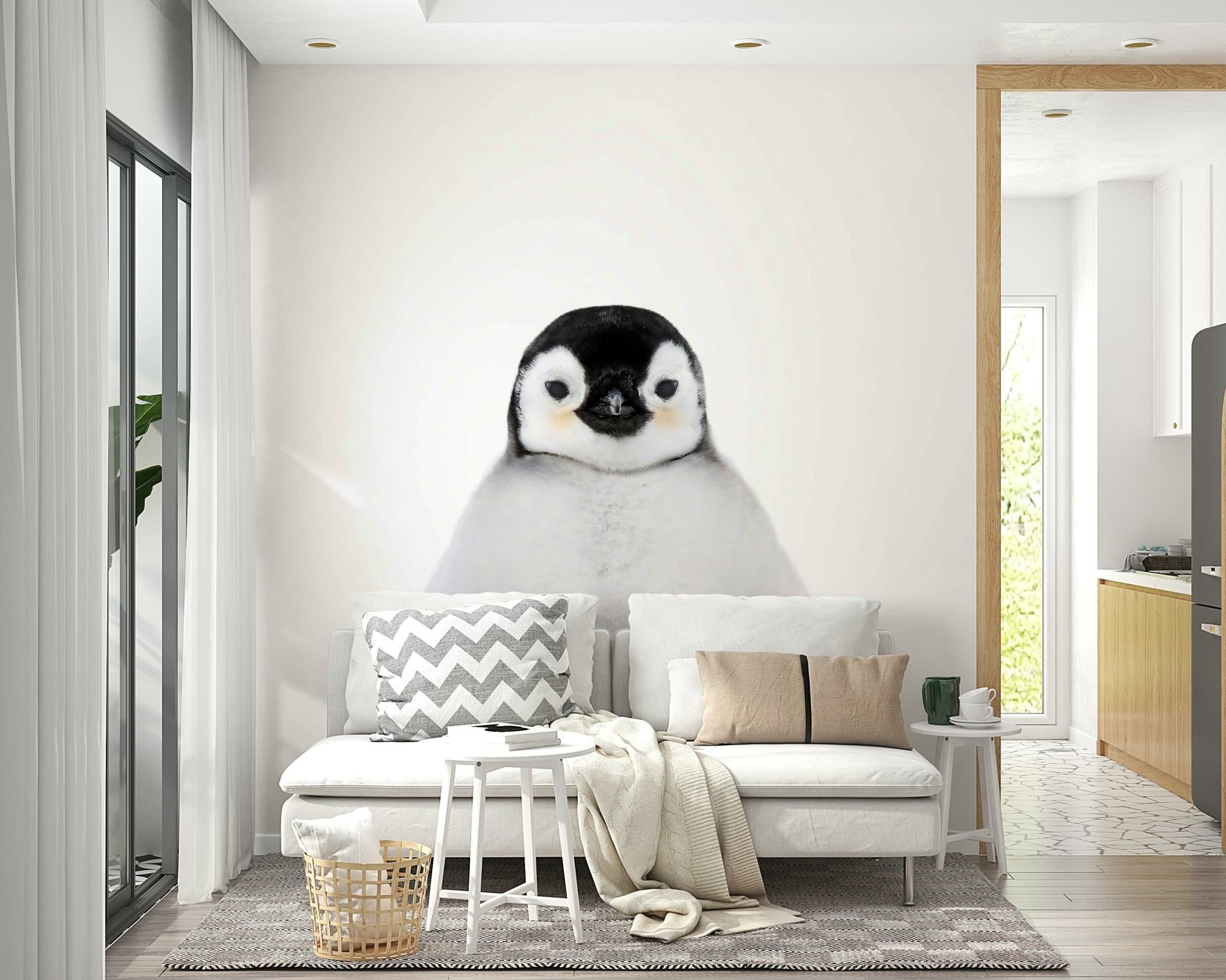 Fluffy emperor penguin chick

