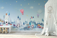 The mural is created for an entire wall, providing an immersive feel.
