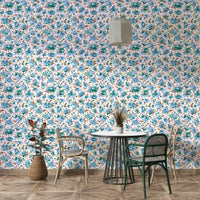 Bedroom wallpaper with peonies design


