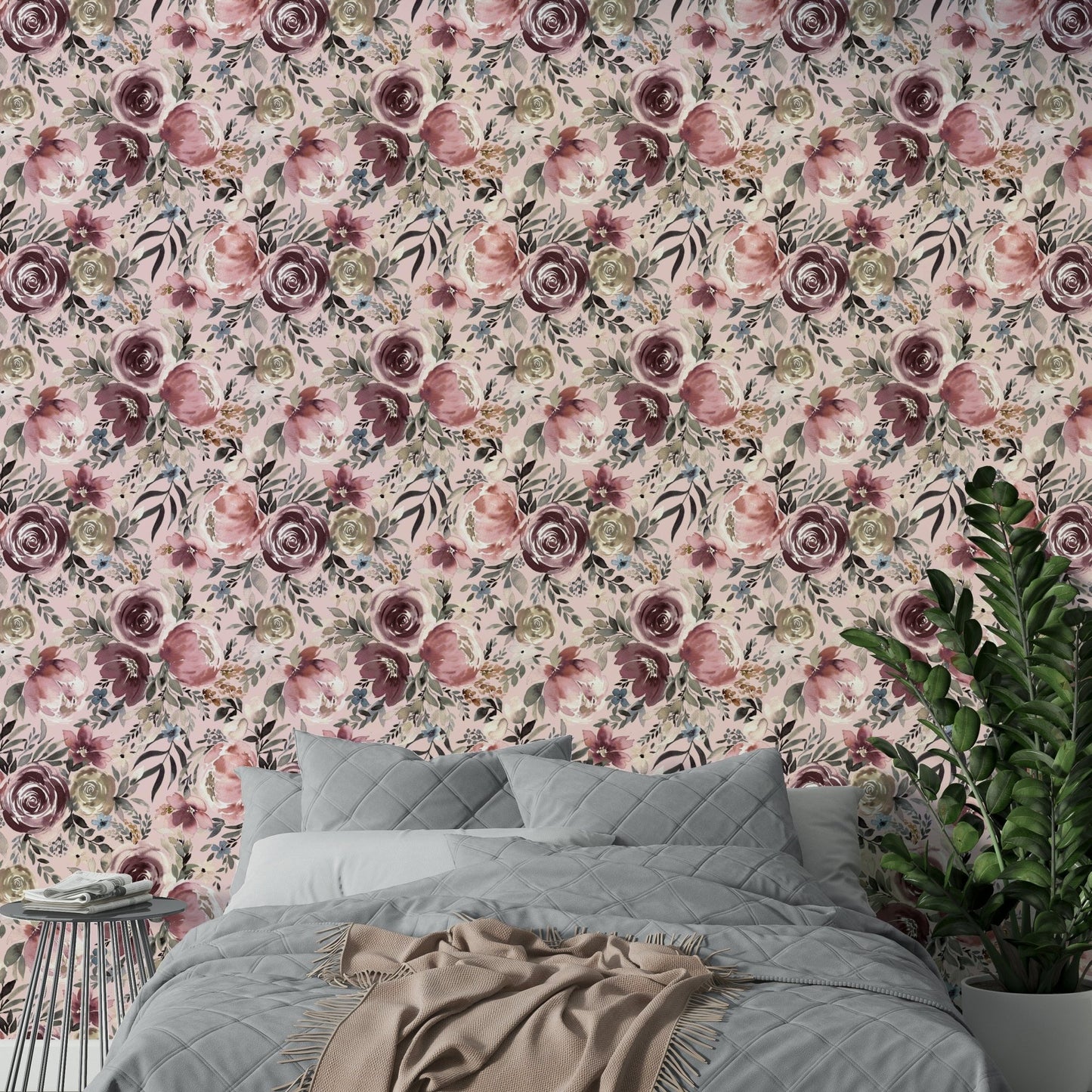 Pastel rose peonies wallpaper for walls, GD984