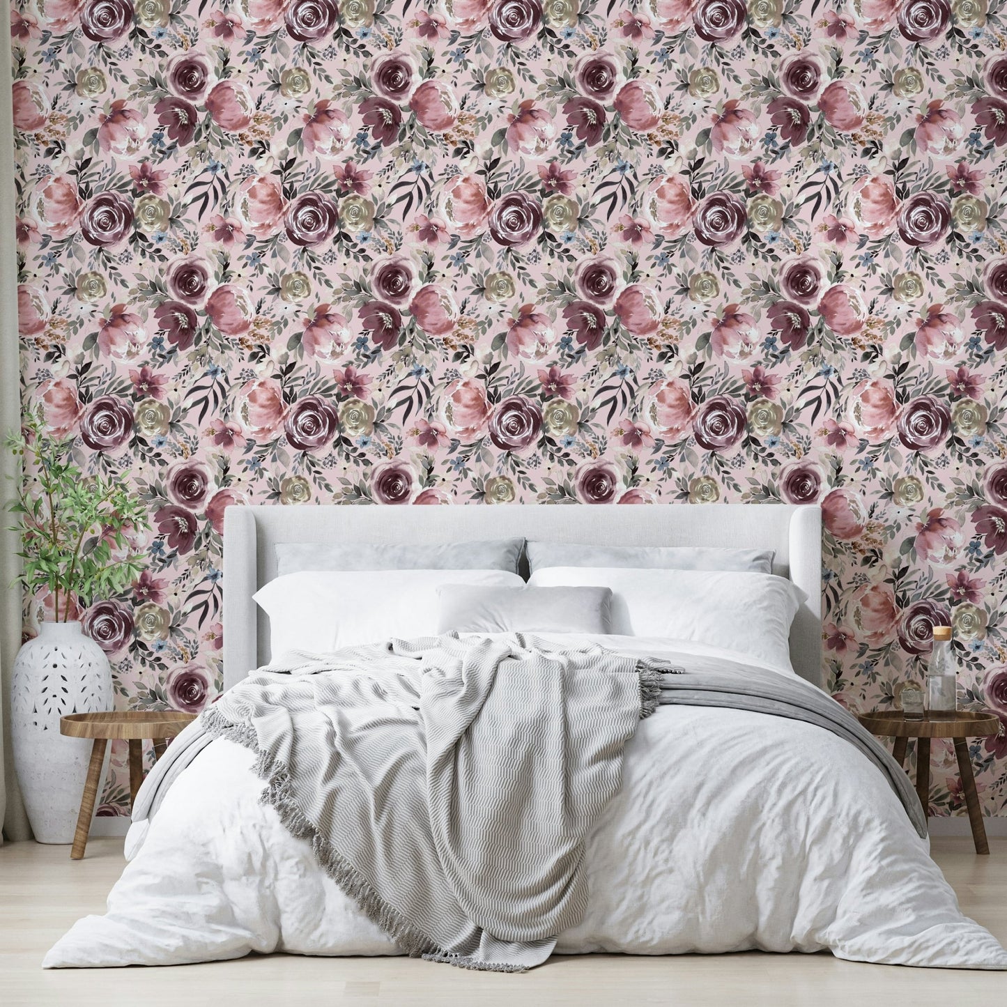 Peony wallpaper in soft pink shades, GD984