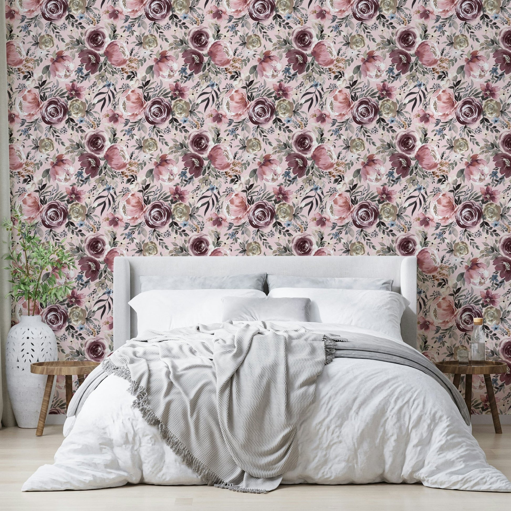 Peony wallpaper in soft pink shades, GD984