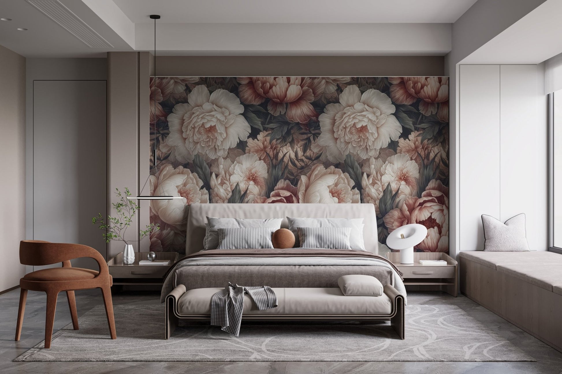 Peony Flower Wallpaper Mural for cozy spaces C474
