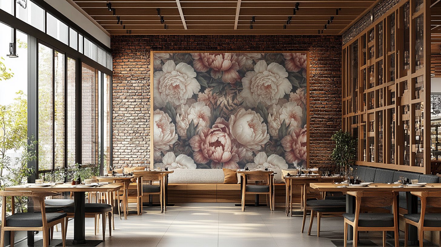 Delicate petals in Peony Flower Wallpaper Mural C474