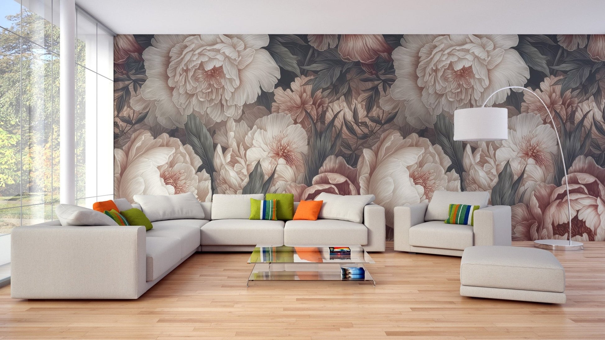Peony Flower Wallpaper Mural - C474