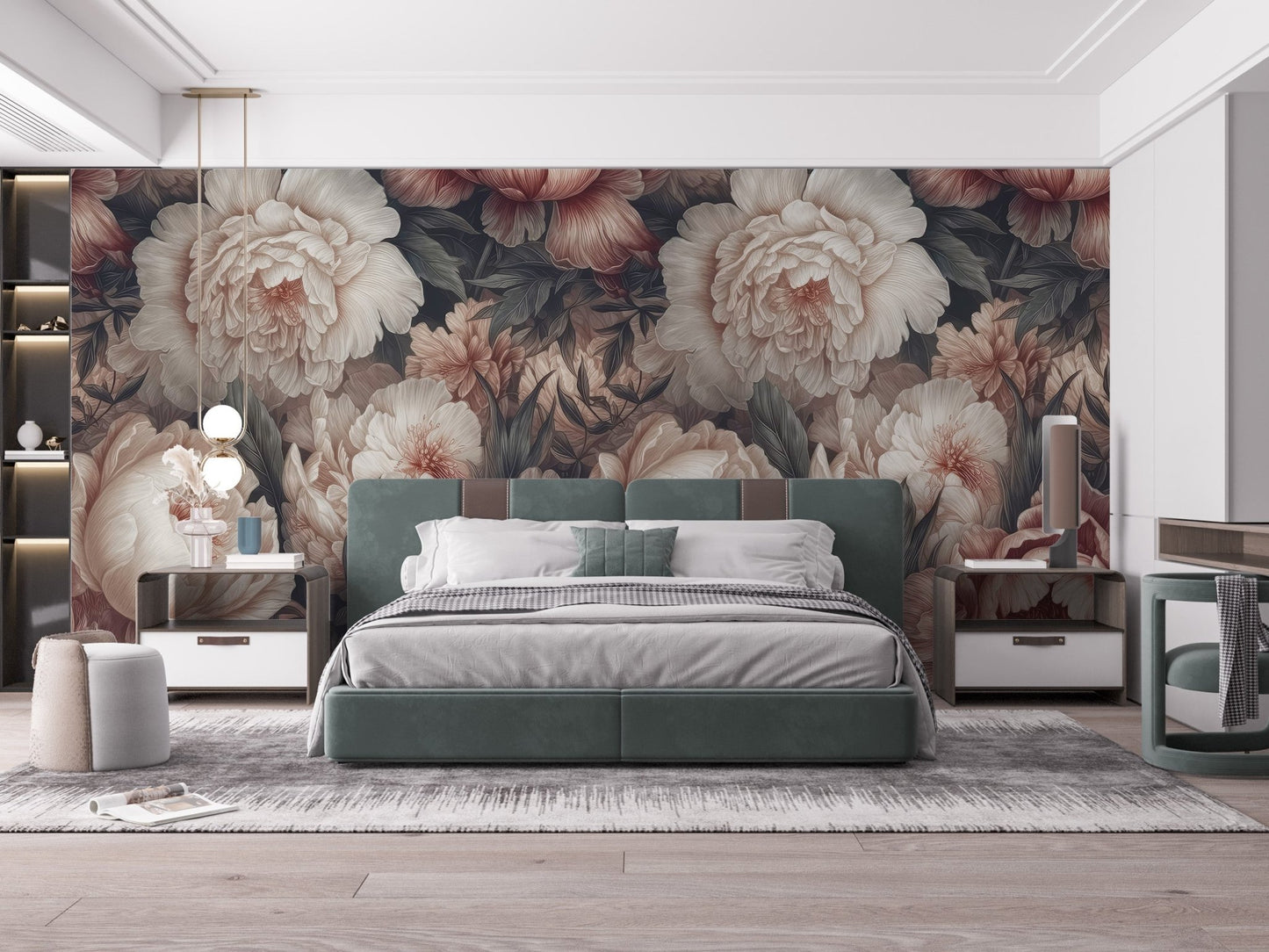 Peony Flower Wallpaper Mural - Giffywalls C474