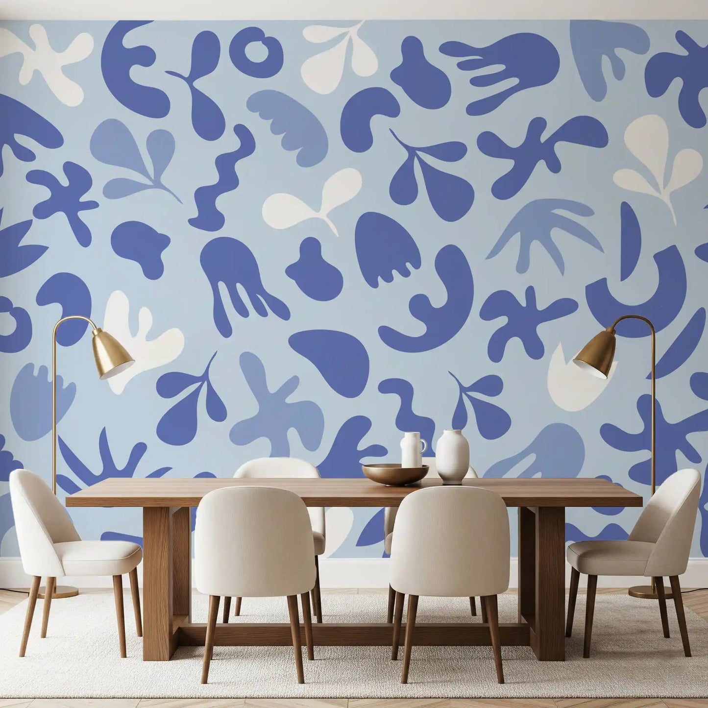 Soft abstract pattern in Periwinkle Cut Flow wall mural design