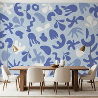 Soft abstract pattern in Periwinkle Cut Flow wall mural design