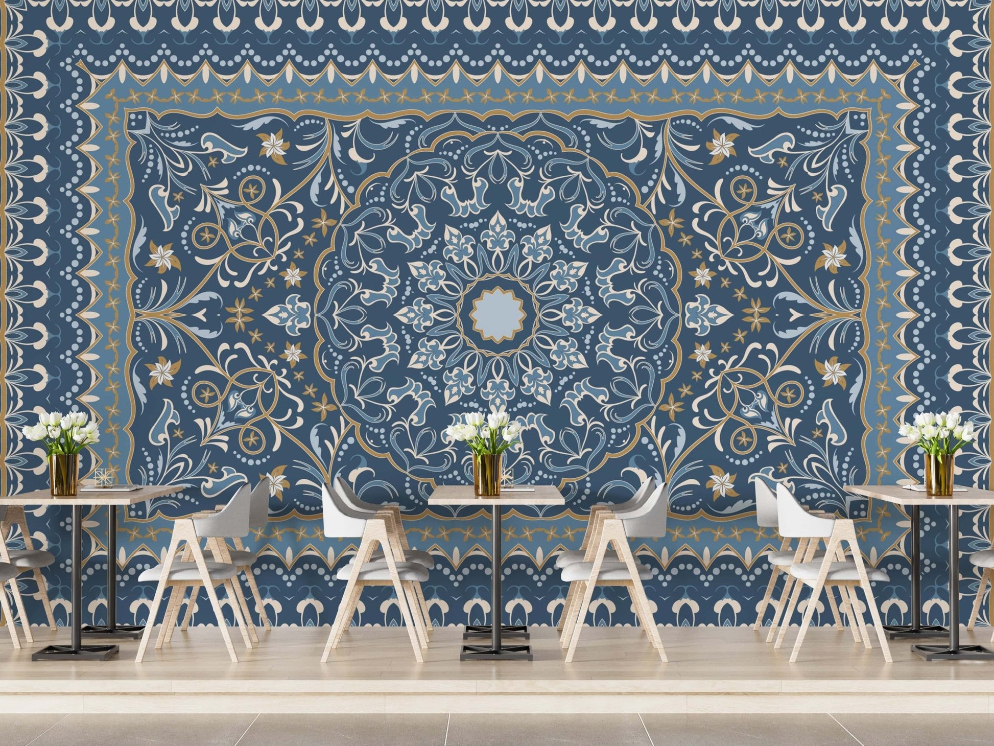 Elegant Persian carpet wallpaper mural design