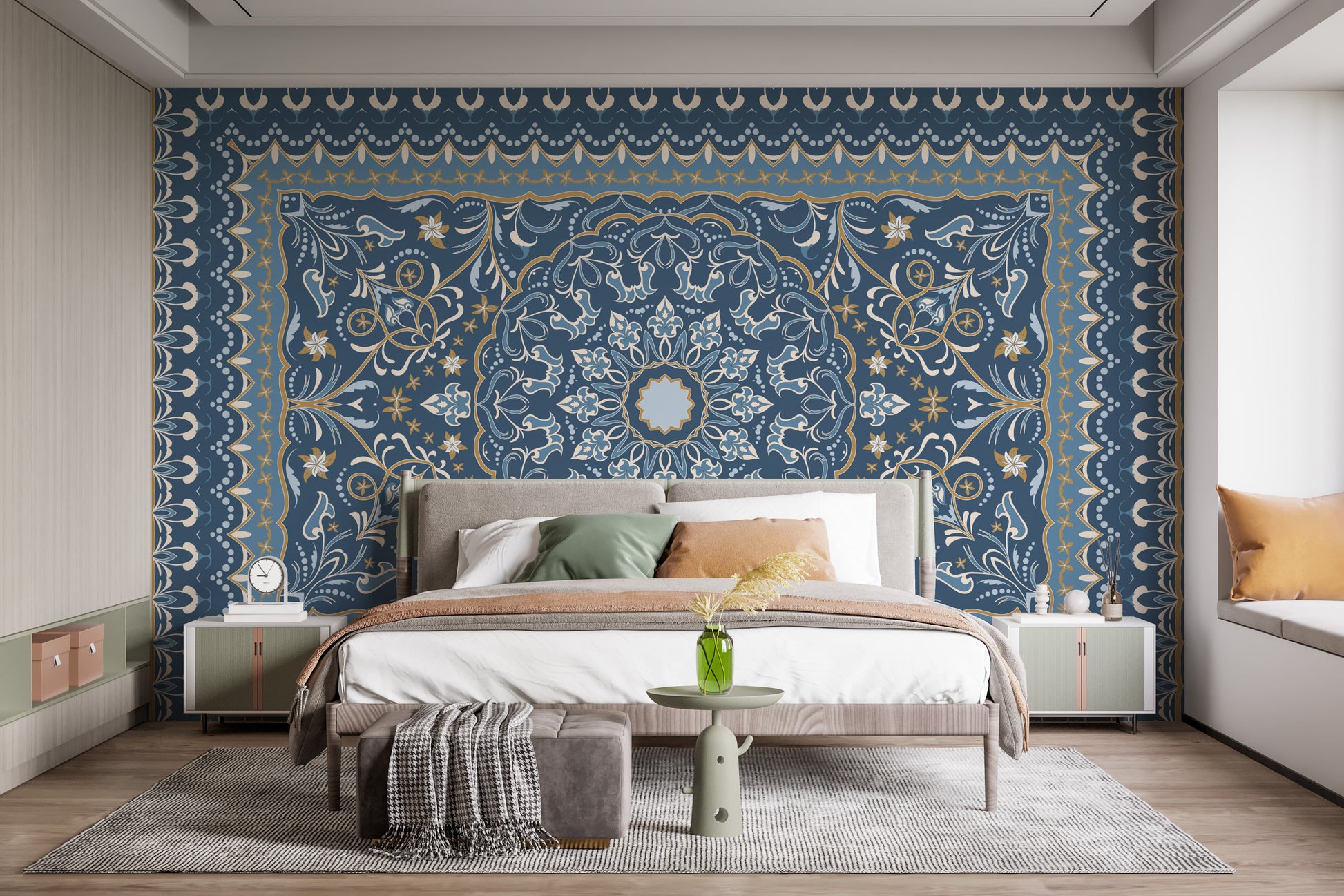 Decorative Persian carpet wallpaper mural for interiors