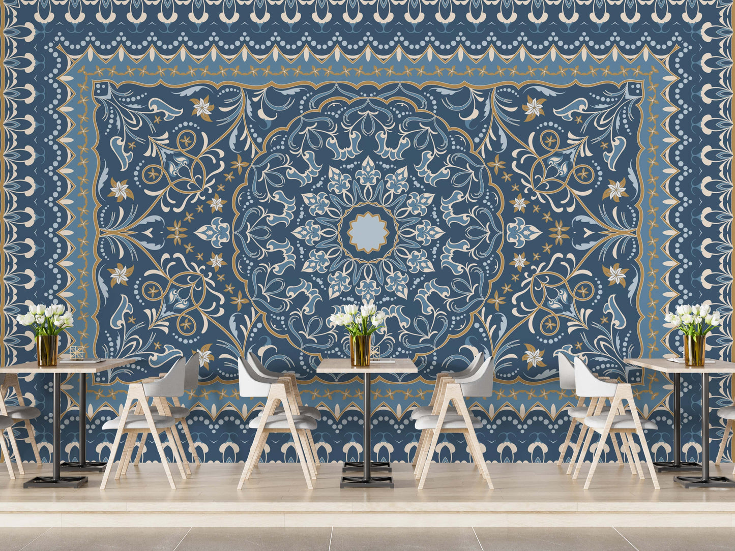Elegant Persian carpet wallpaper mural design