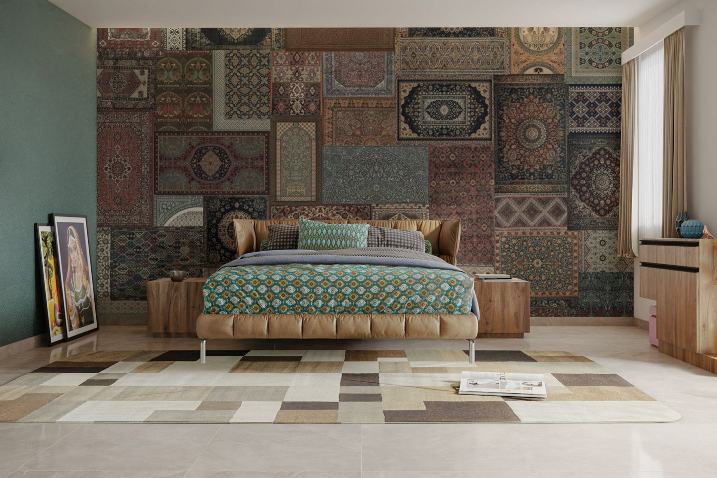 Patchwork design with oriental flair

