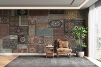 Persian carpet squares wall covering

