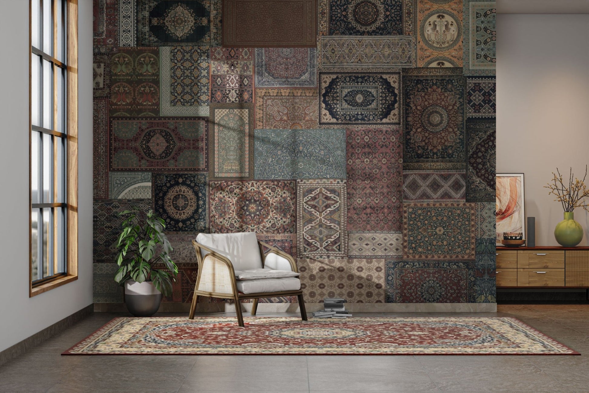 Classic Persian textile art wallpaper

