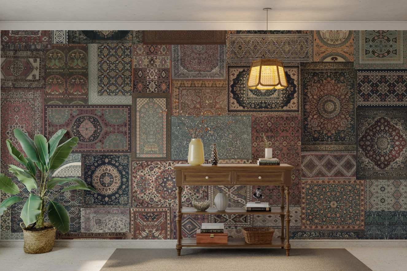 Persian rug pattern in patchwork style

