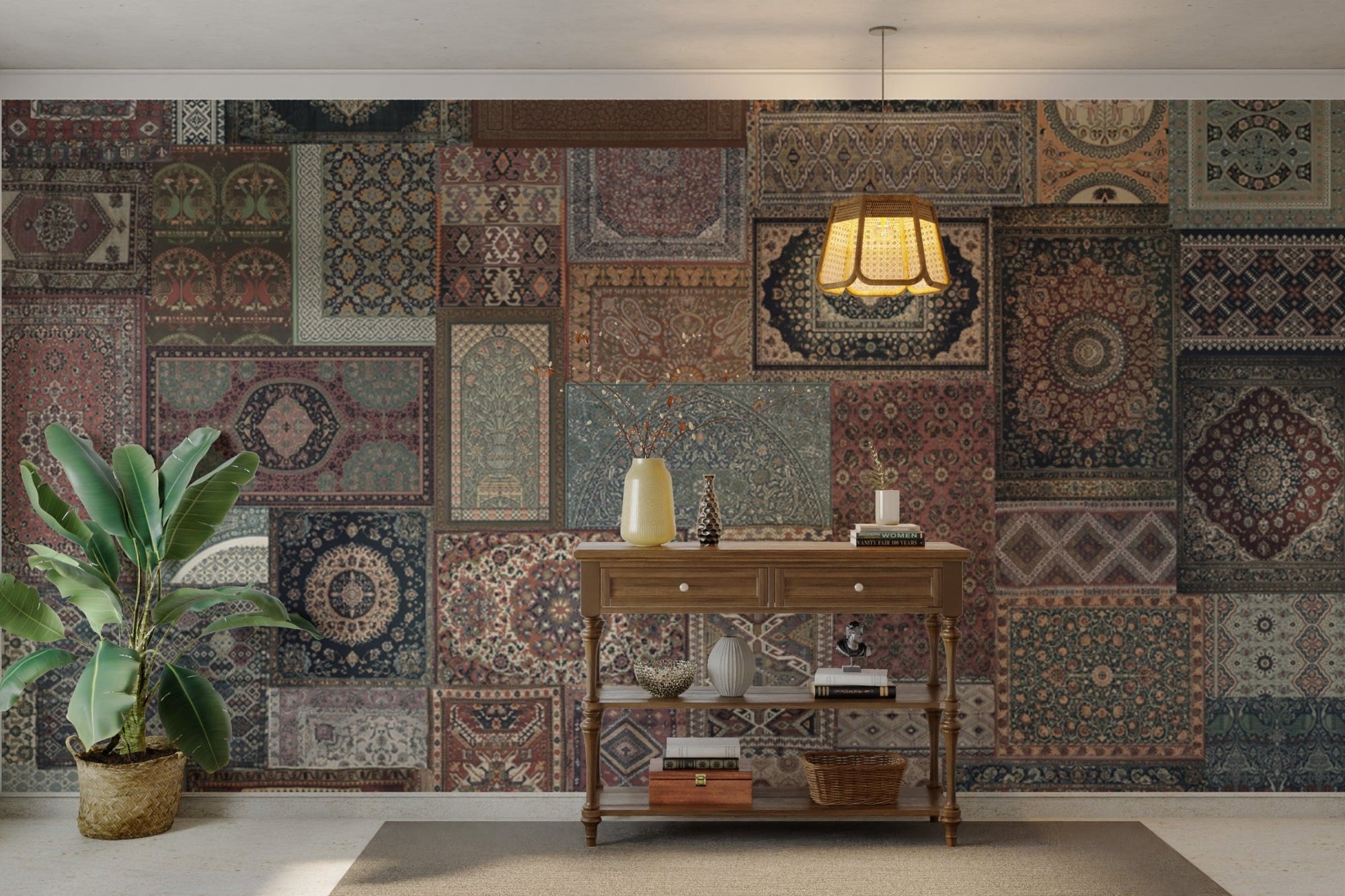 Persian rug pattern in patchwork style D323-1

