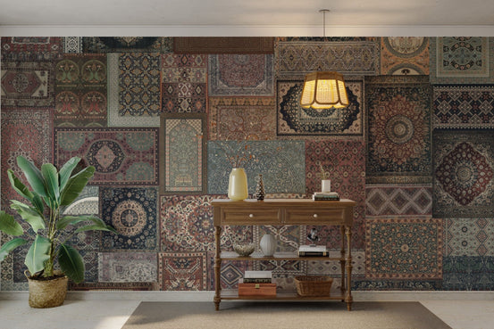 Persian rug pattern in patchwork style D323-1

