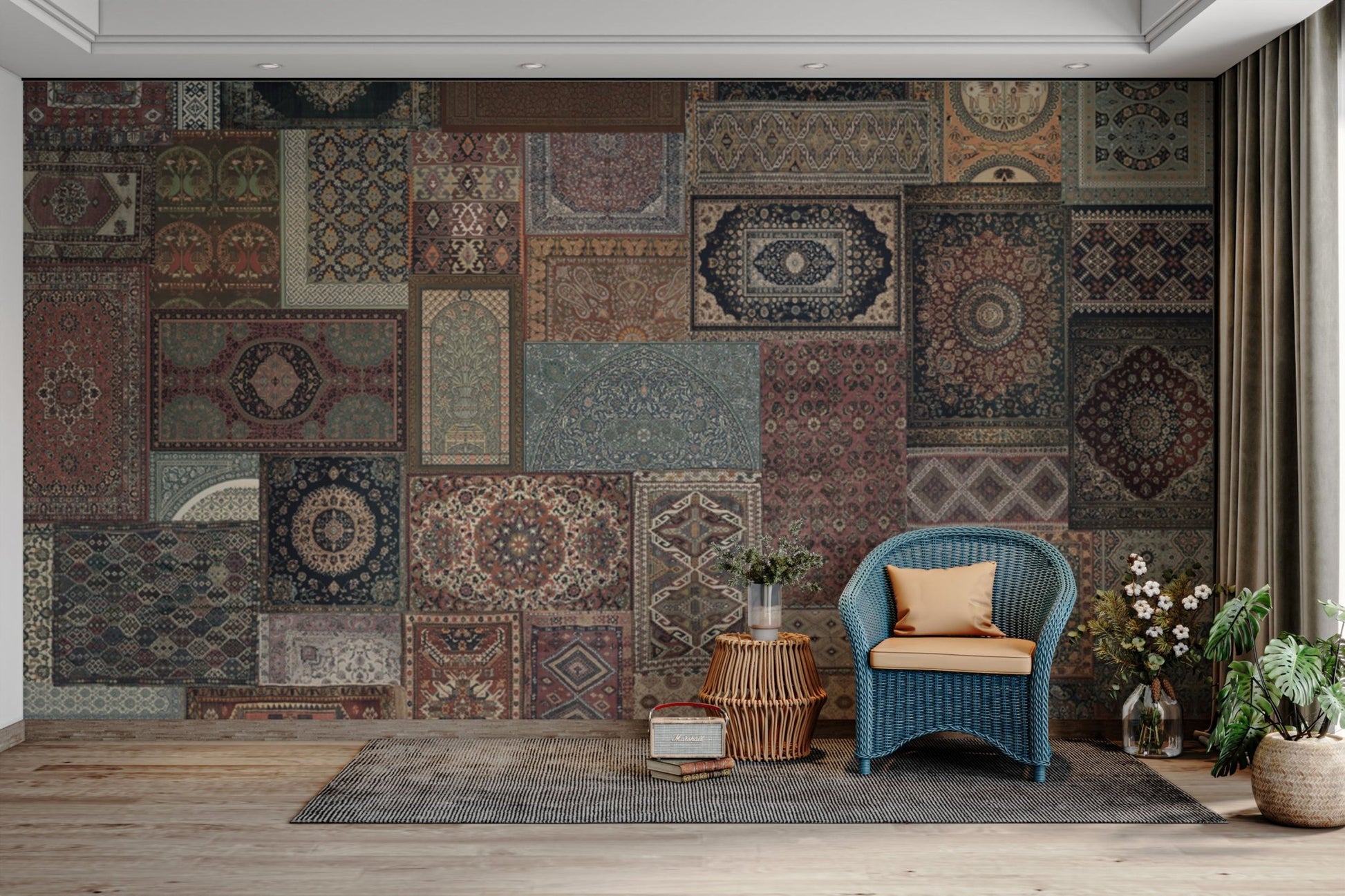 Traditional Persian fabric patch style

