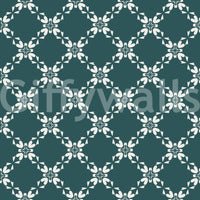 Floral grid repeat in Petal Lattice Wallpaper with linked ivory petal motifs, GD8236