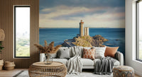 A clean sitting area paired with Petit Minou Lighthouse Wall Mural and rugged shore detail