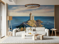 A bright lounge anchored by Petit Minou Lighthouse Wall Mural and a winding coastal path
