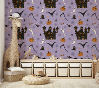 Phantom Castle Foggy Lavender ghost wall mural



