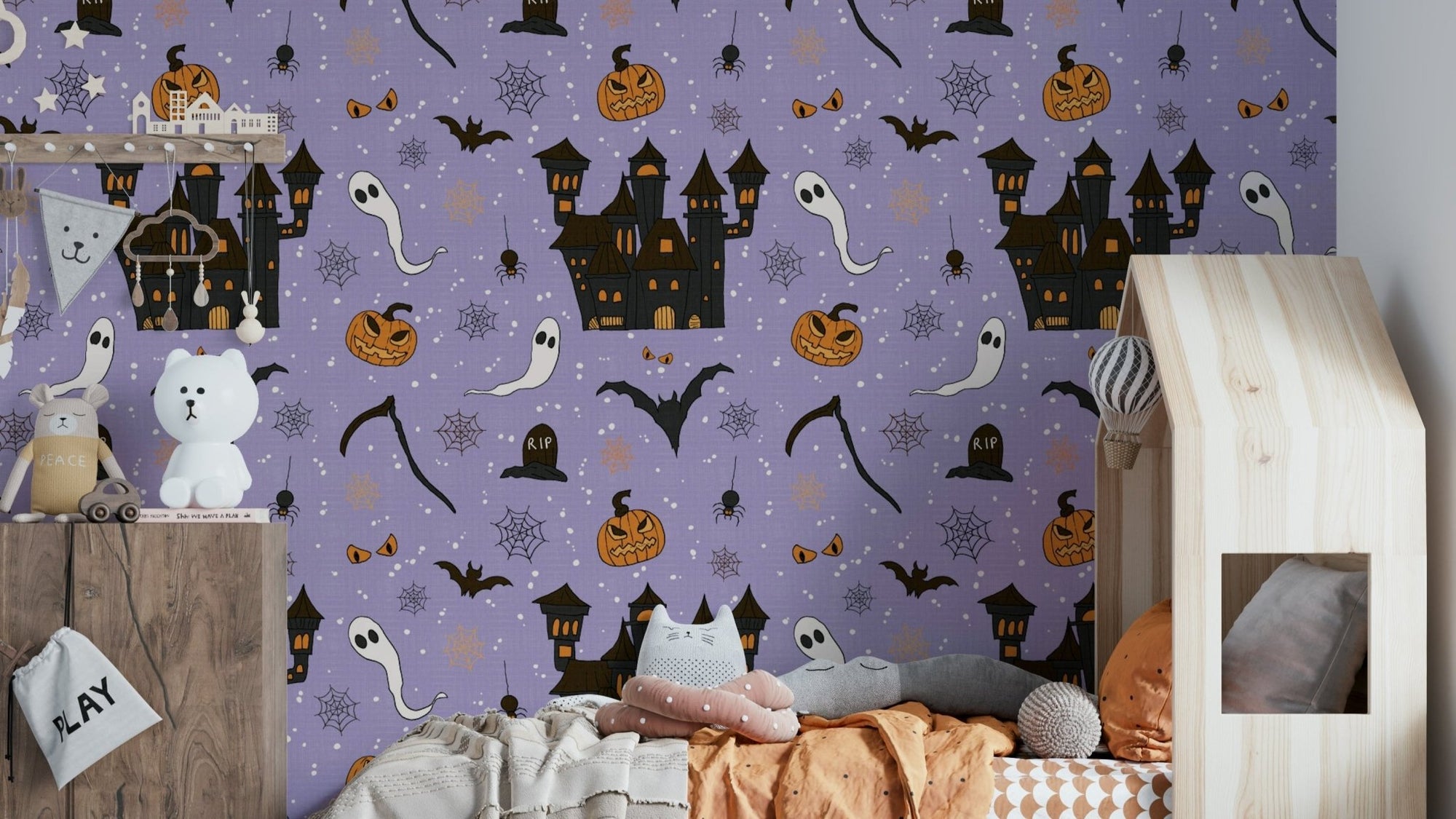 Phantom Castle Foggy Lavender creepy wall art GD4019
