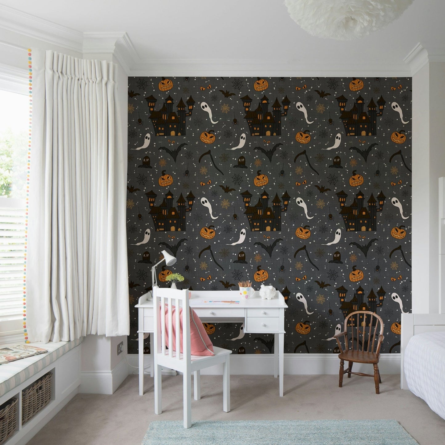 Phantom Castle Graveyard Gray bat wall mural GD4020