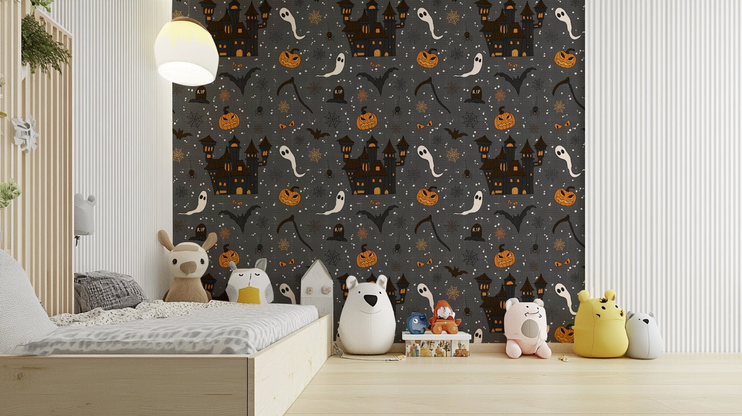 Phantom Castle Graveyard Gray ghost wall mural GD4020
