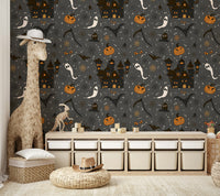 Phantom Castle Graveyard Gray eerie wallpaper for walls GD4020
