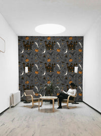 Phantom Castle Graveyard Gray moon mural wallpaper GD4020