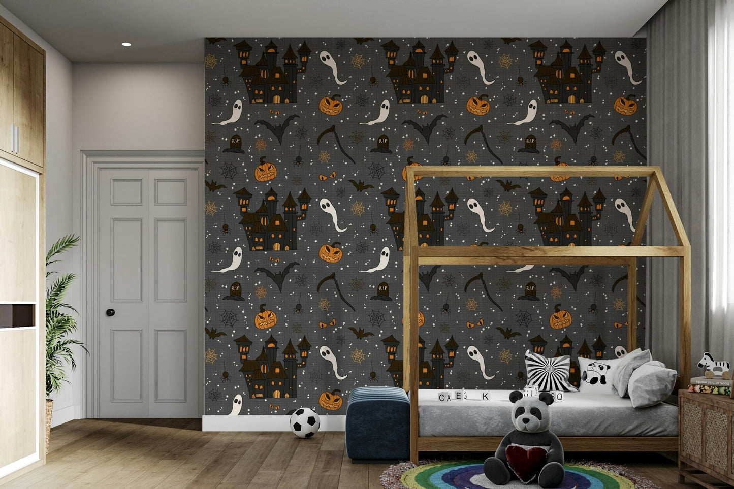 Phantom Castle Graveyard Gray graveyard wallpaper GD4020
