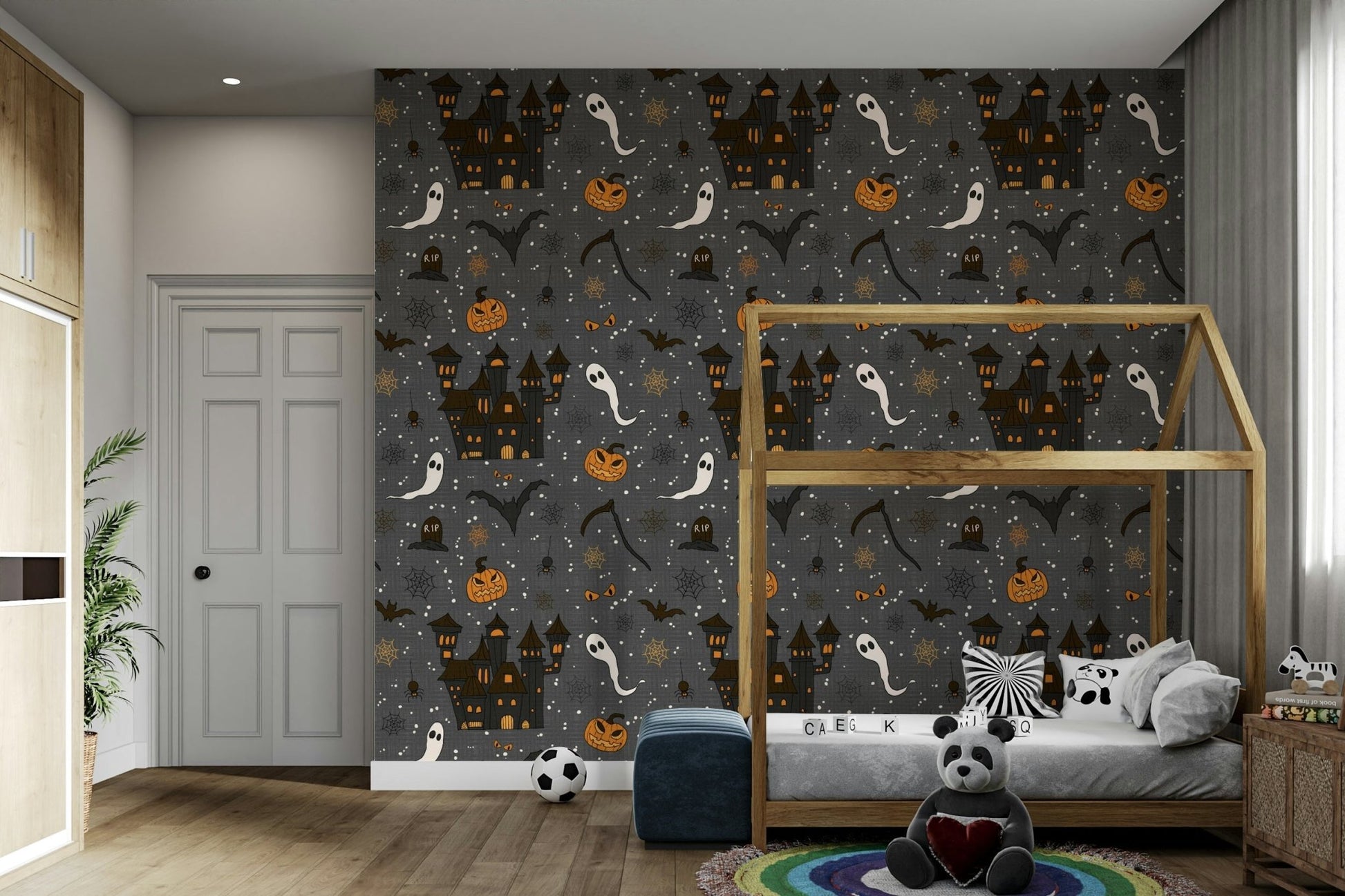 Phantom Castle Graveyard Gray graveyard wallpaper GD4020
