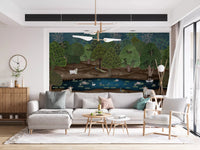 Sacred cows and deep blue water shape this Divine Grace wall mural, GD8969