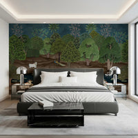 Sacred Indian forest artwork creates depth in Divine Grace wall mural, GD8969