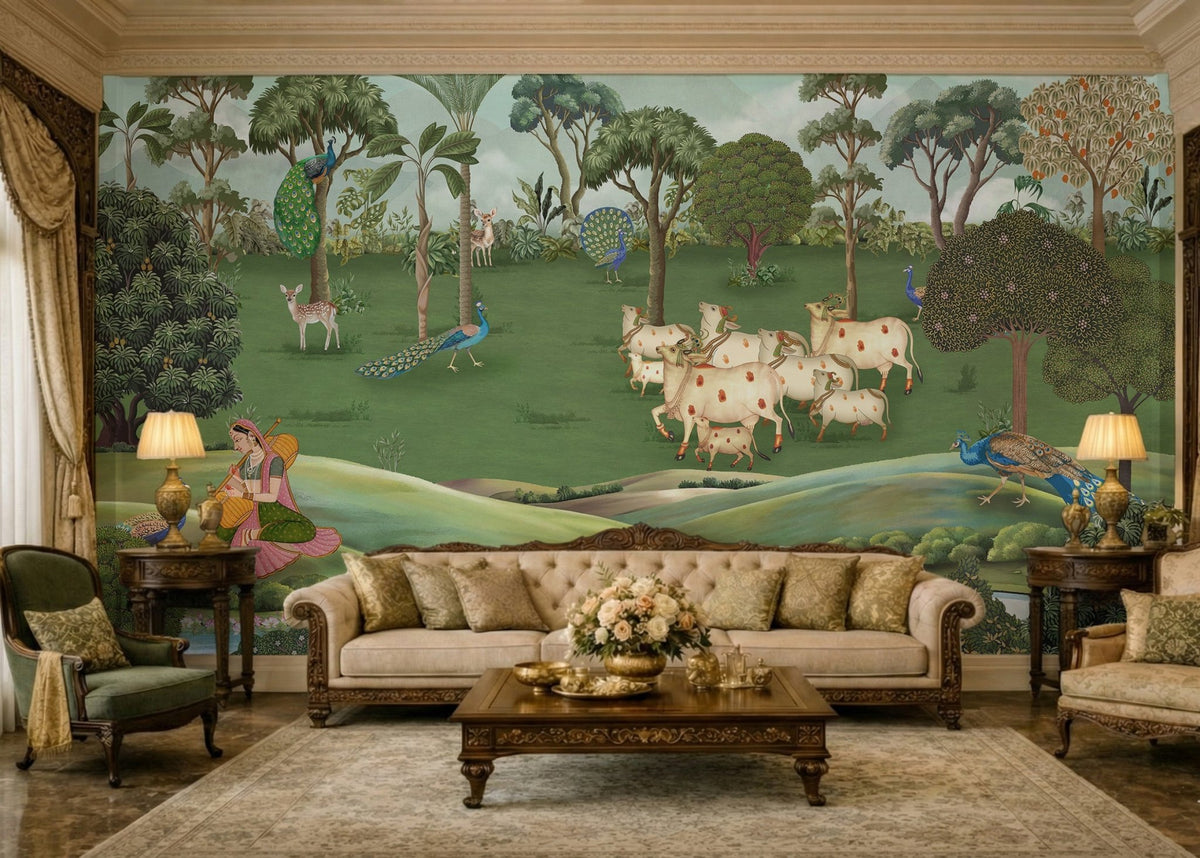 Pichwai Pastures Wall Mural, GD7530
