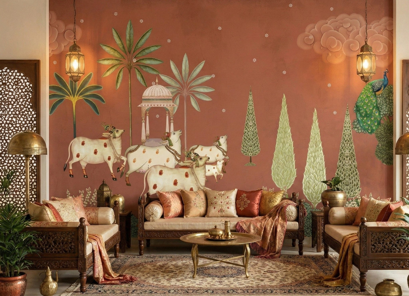 Pichwai Vanam Wall Mural
