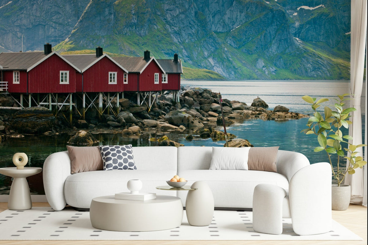 Picturesque Lofoten, seaside community picture, unique wall accent., GD7112