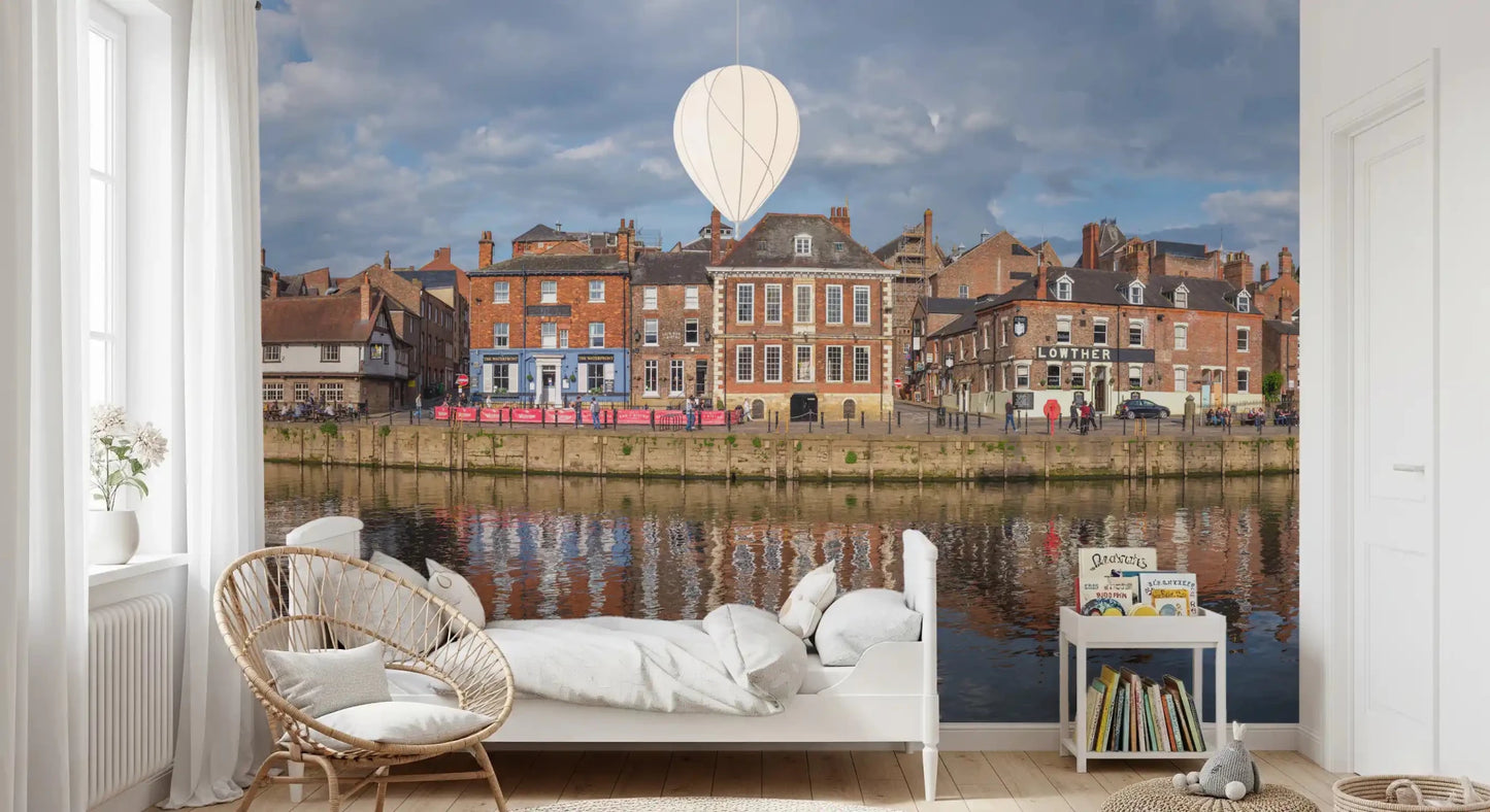 KidsBedroom with Picturesque Riverfront Wall Mural and a bright riverfront view, GD8886