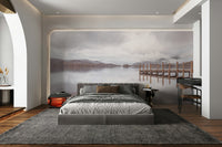 Peaceful dock scene wallpaper for walls

