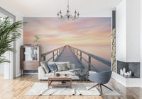 Quiet sitting space finished with Pier to Dreams Wall Mural and soft neutral tones
