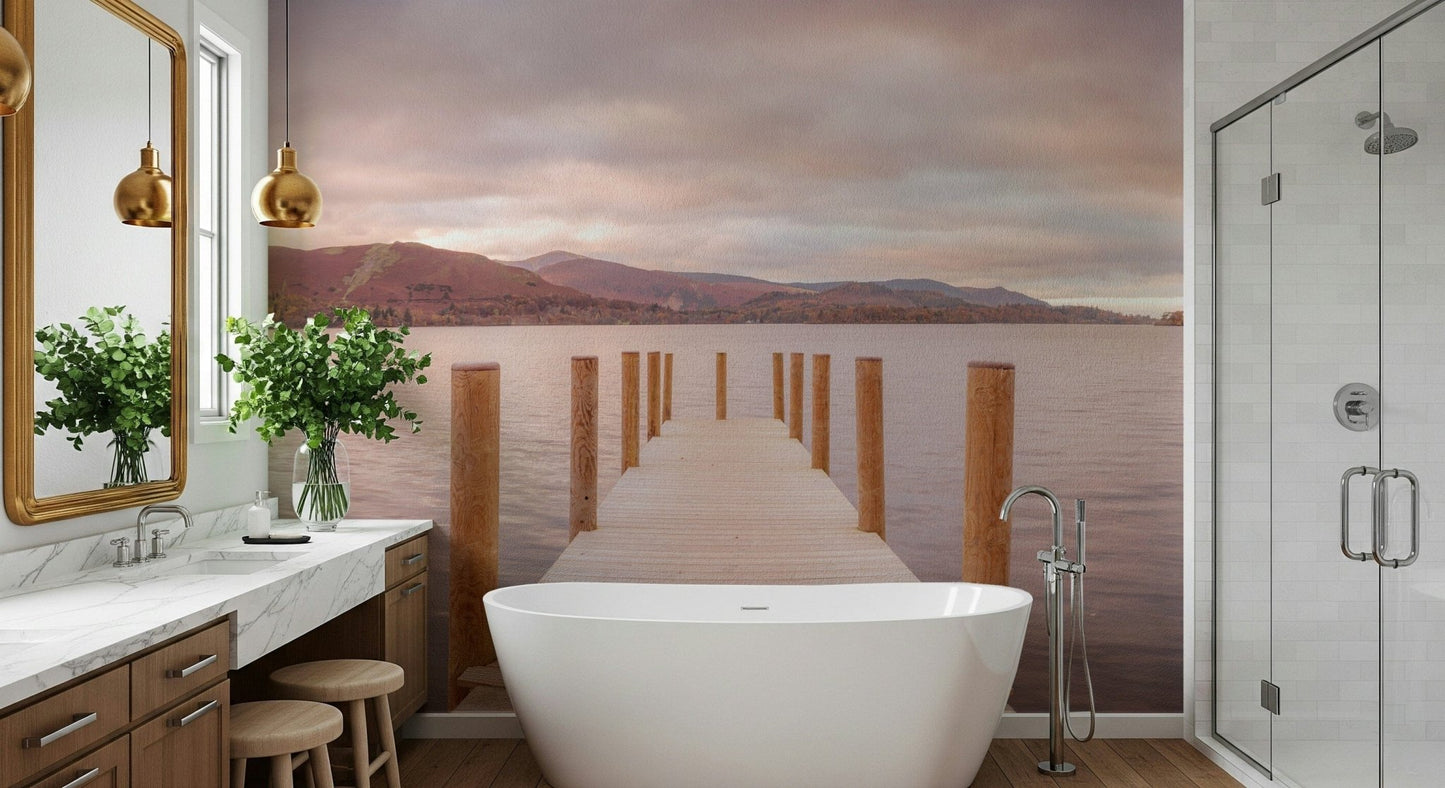 Organic style wall decor in a sunlit dining area with natural green accents.