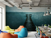 Pier's Edge Wall Mural used as a hallway perspective wallpaper.
