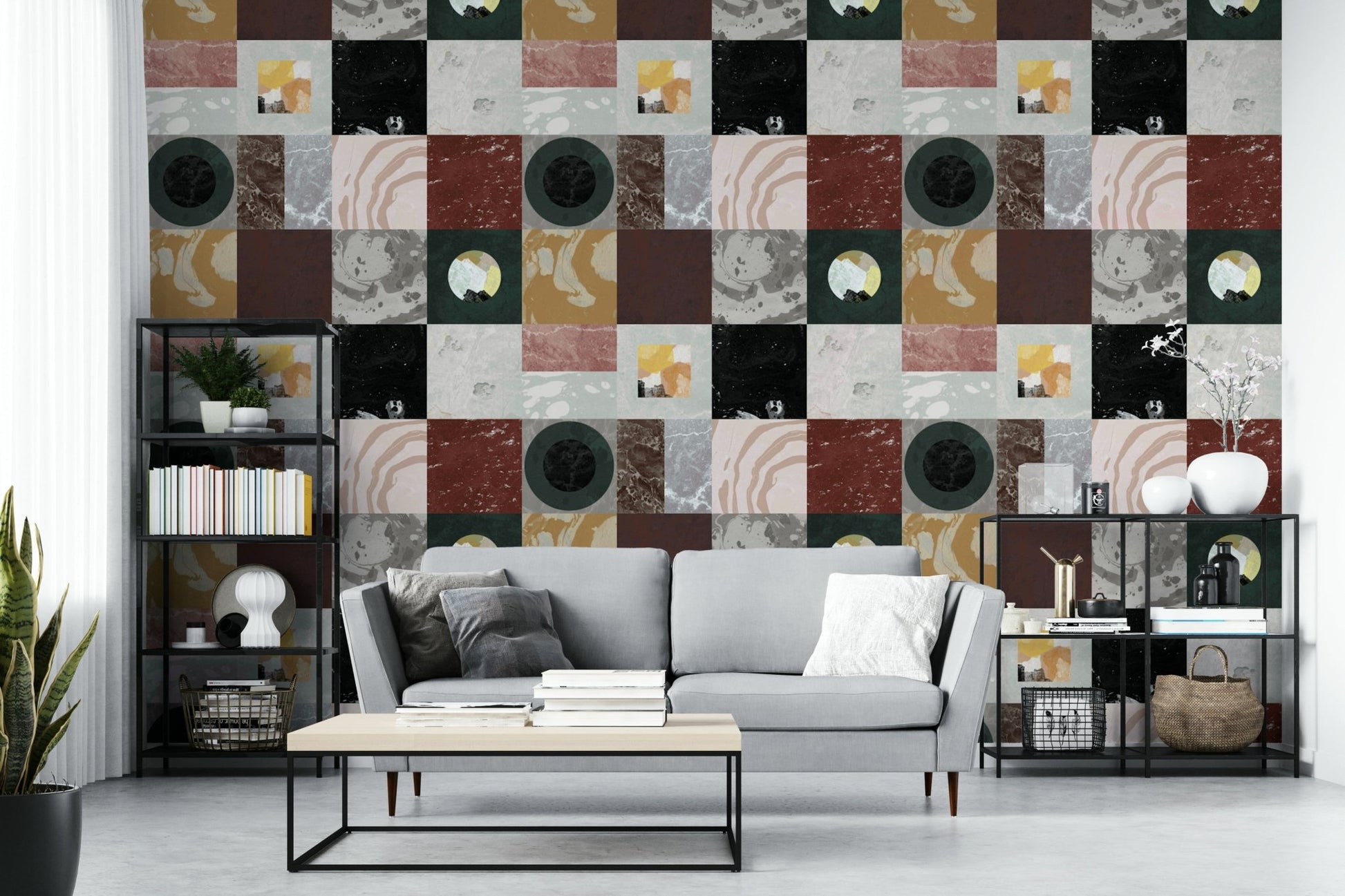 Textured wall with Pietra2 Rework Wallpaper design

