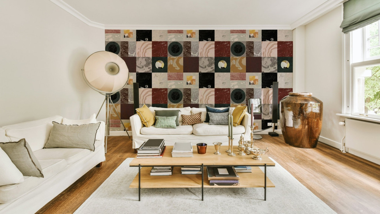 Close-up of refined stone finish on Pietra2 Rework Wallpaper

