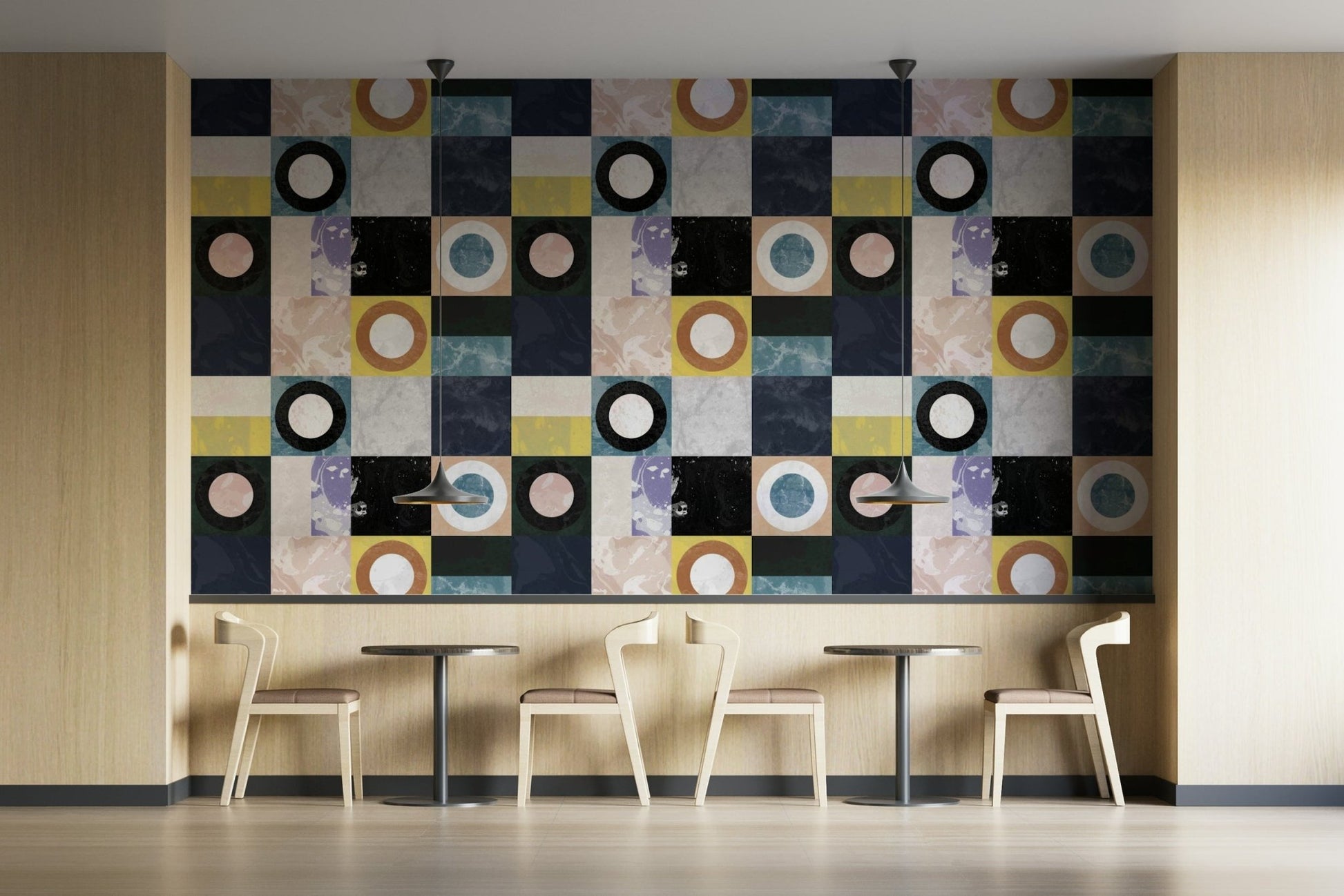 Textured grey wallpaper resembling cut stone layers

